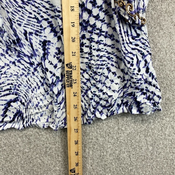 Soft Surroundings tunic abstract print beaded neckline PXL beachy coastal swim - Picture 8 of 9